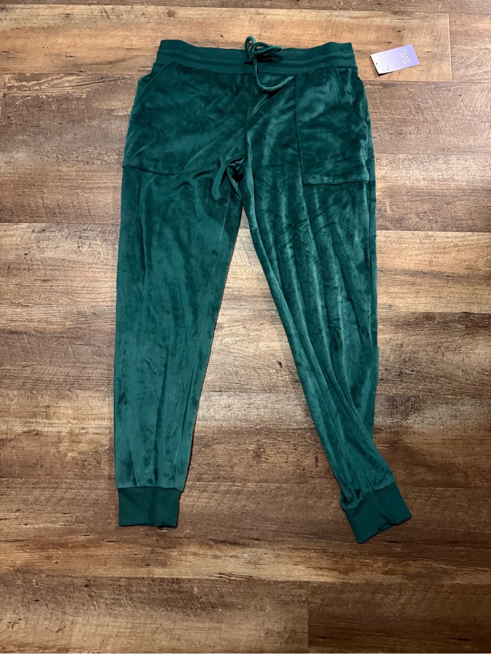 stars above Plush Drawstring Joggers in Deep Teal Green